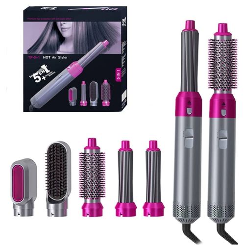 Sèche-cheveux électrique 5 En 1 - Brosse Chauffante - Lisseur Bigoudi Professionnel - Lisseur Cheveux - Fer A Friser - Multicolore - miniature 2