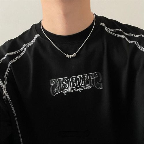 Collier Pendentif Rond en Acier Titane pour Homme : Design Unique