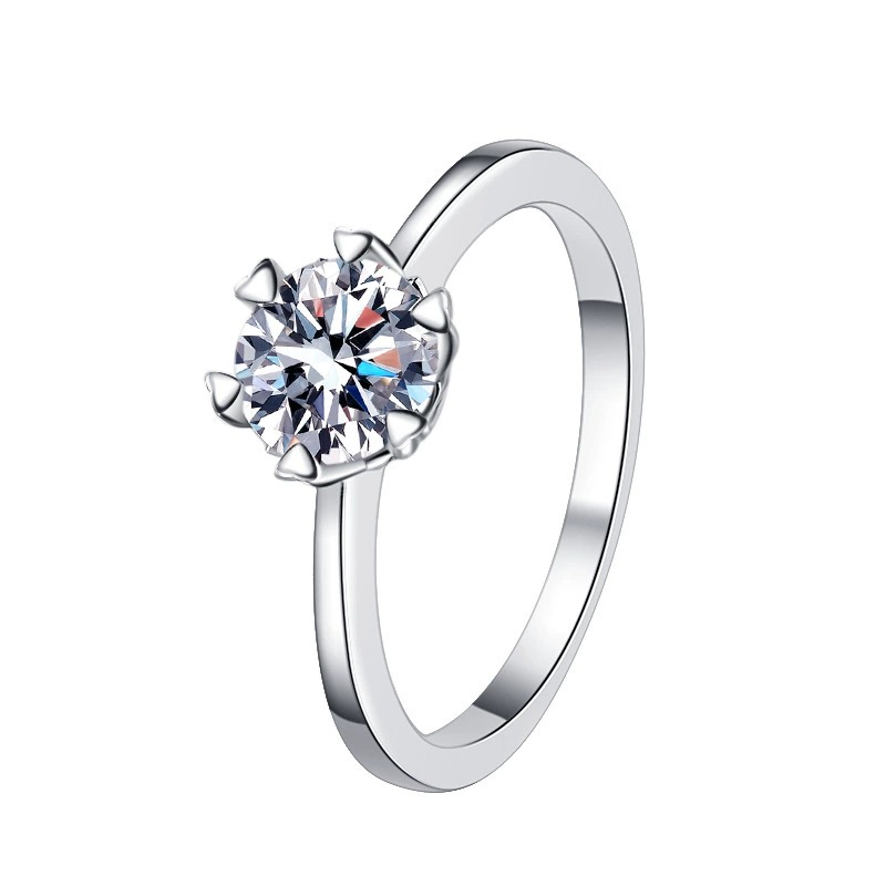 Anneau de fiancailles ajustable en argent sterling S925 Brilliant Destiny 2025