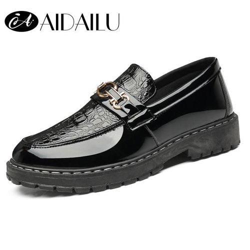 AIDAILU Chaussures Oxford En Cuir Pour Hommes Mocassins Décontractés - Noir