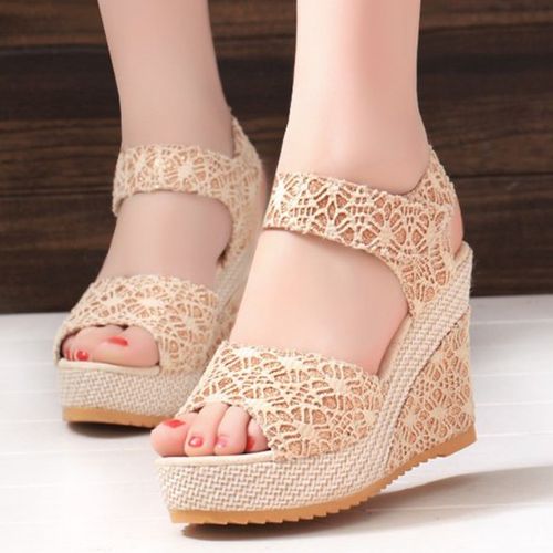 Mule Compensée Pour Femme - Noir - miniature 3