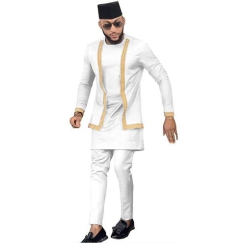 Ensemble Tunique Homme Manches Longue Blanc