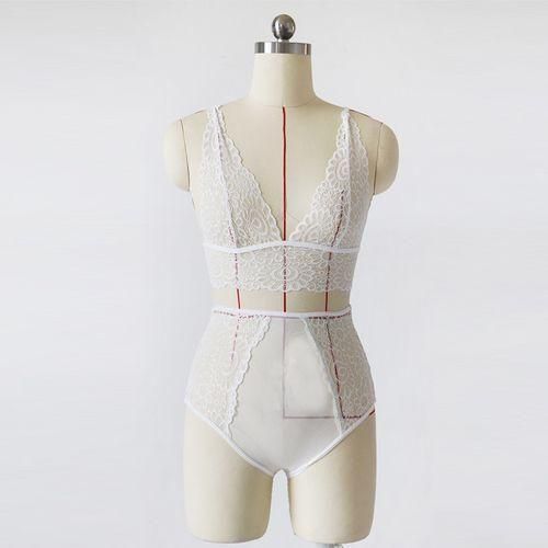 Ensemble de lingerie en dentelle avec bretelles sexy pour femmes - miniature 6