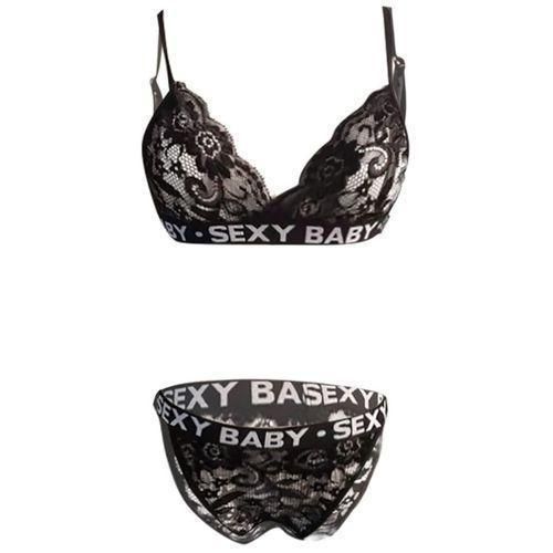 Ensemble de lingerie pour femmes avec soutien-gorge à bretelles en dentelle sexy - miniature 3