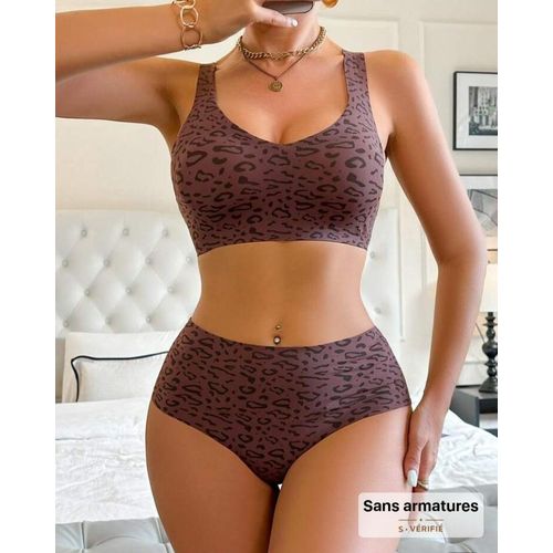 Ensemble Lingérie Sexy et Décontractée Marron - miniature 4