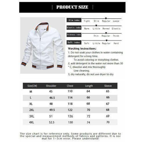 Berrykey Veste décontractée à fermeture éclair pour hommes, blanche, respirante et élégante - miniature 3